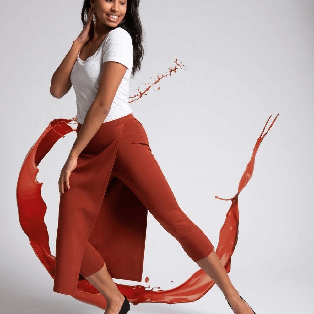 New Betabrand Burnt Sienna the Sassiest Pants Skirt Skort Small